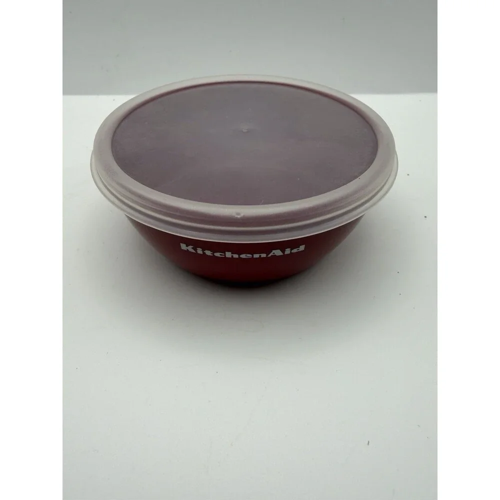KitchenAid Red Nesting Prep Bowls Set 1 2 3 4 Cup w Lids Food Storage